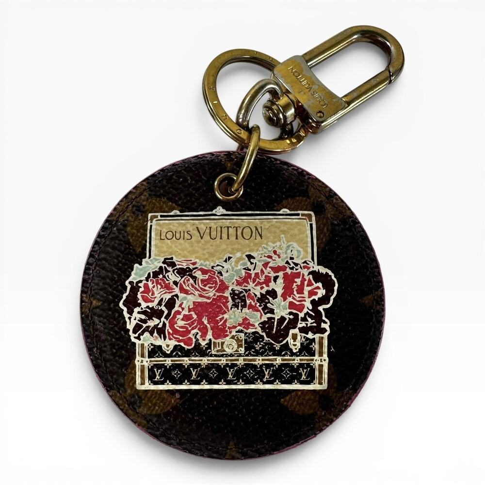 Louis Vuitton Floral Keyring Womens One Size Multicolor Monogram Spain Keychain